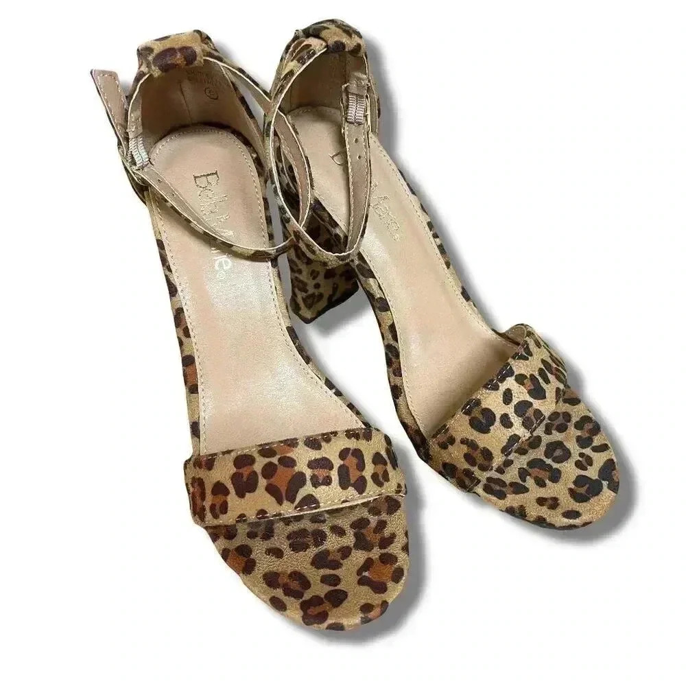 A New Day Women's Square Toe Pumps Animal Print Block Heel Size 6